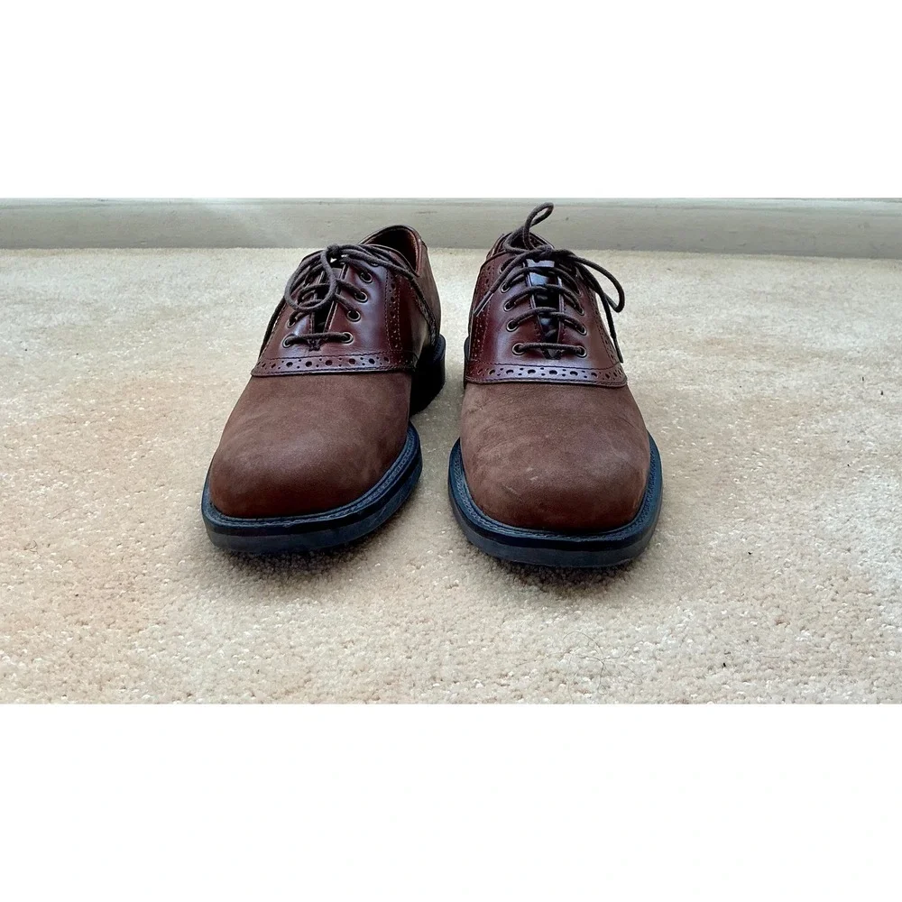 Johnston & Murphy Mens Saddle Classic‎ Brown Suede Leather Oxford Lace Up Sz9M
